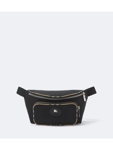 Cu centură curea Burberry în carouri negru