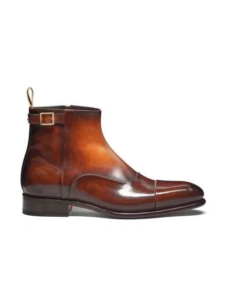 Buty do kostki Santoni skórzane pomarańczowe