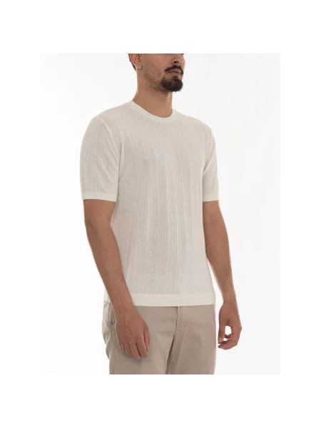 Sweter Emporio Armani z krótkim rękawem ażurowy biały