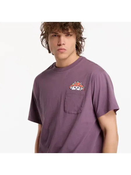 T-shirt RIPNDIP Lord Shroomy Pocket Tee Dusty Plum XL