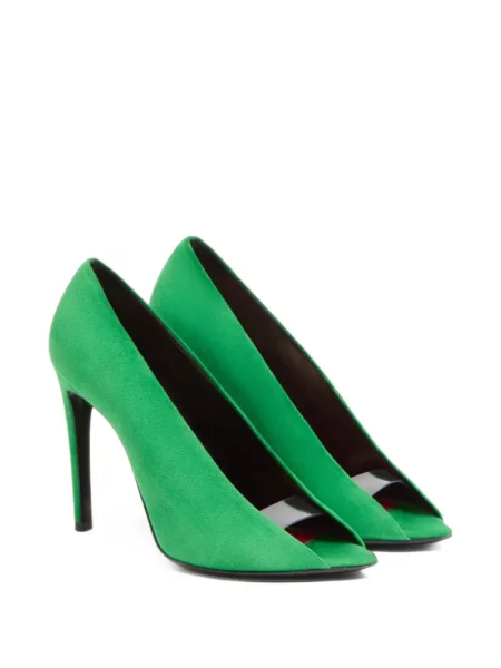 Pantofi cu toc Valentino Garavani din piele de căprioară verde