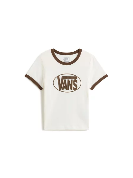 VANS Tricou Center Chest Ringer maro alb