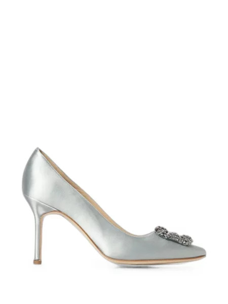Pantofi cu toc Manolo Blahnik cu cataramă albastru
