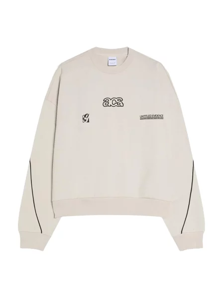 Bershka Mikina BOXY INTERLOCK PIPING šedá černá