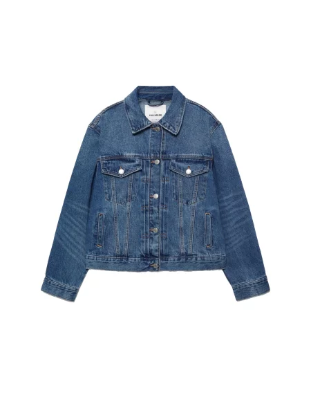 Pull&Bear Geacă de primăvară-toamnă denim albastru