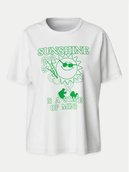 Pieces Tricou Tulia Oversize alb