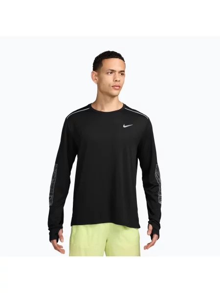 Tricou cu mânecă lungă Nike alergare negru