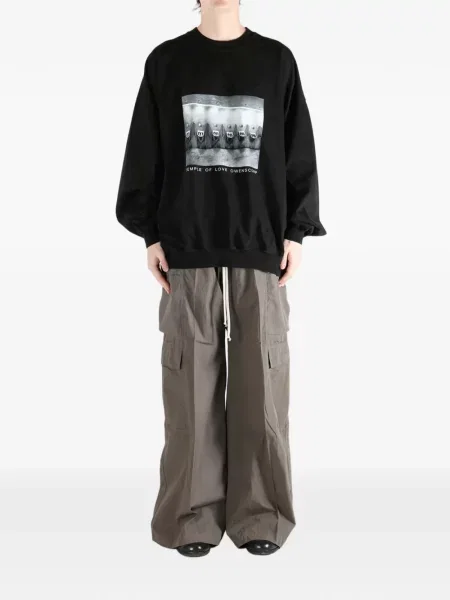 Графичен тениска Rick Owens Drkshdw с кръгло деколте черно