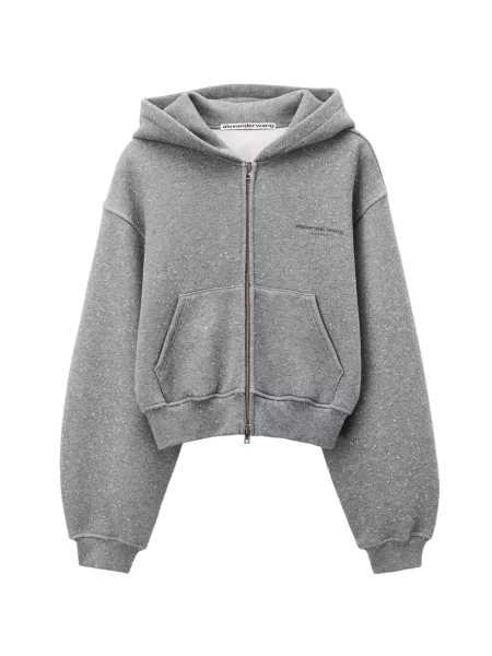 Суичър с качулка Alexander Wang сиво
