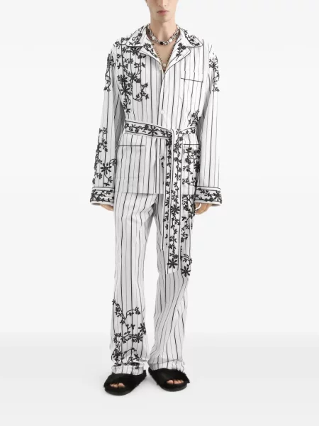 Siuvinėtos kelnės Dolce & Gabbana balta