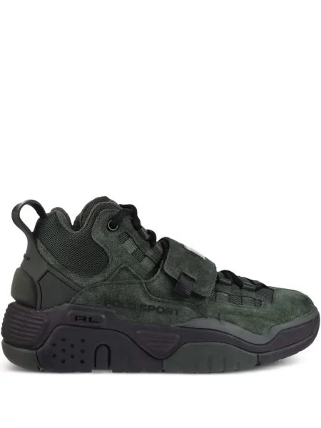 Haftowane sneakersy Polo Ralph Lauren zamszowe wsuwane żółte