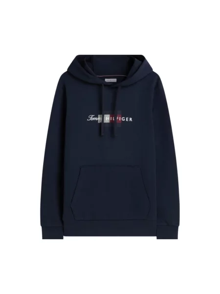 Tommy Hilfiger Bluza Script Flag Granatowy niebieska