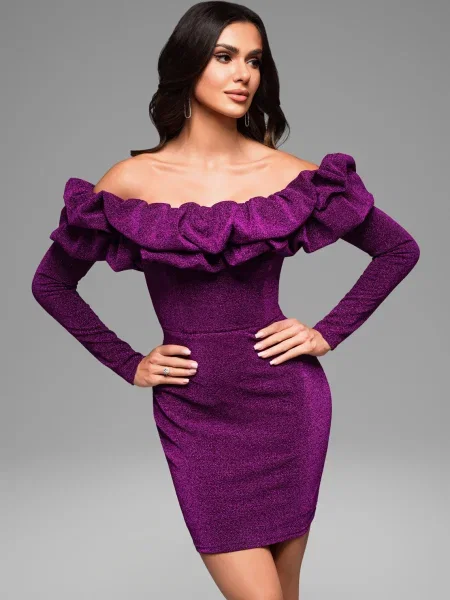 Rochie de seară Edoti de costum violet