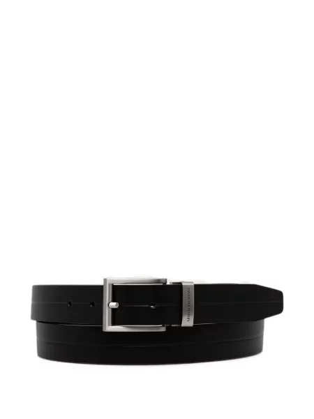 Curea Armani Exchange cu cataramă cu autograf negru
