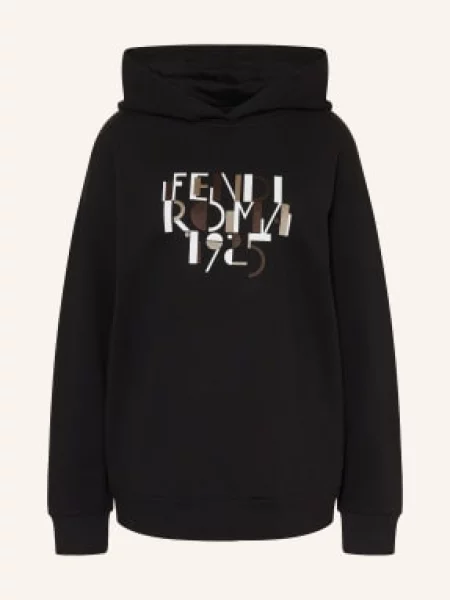 Fendi Bluza Z Kapturem Oversize schwarz czarna