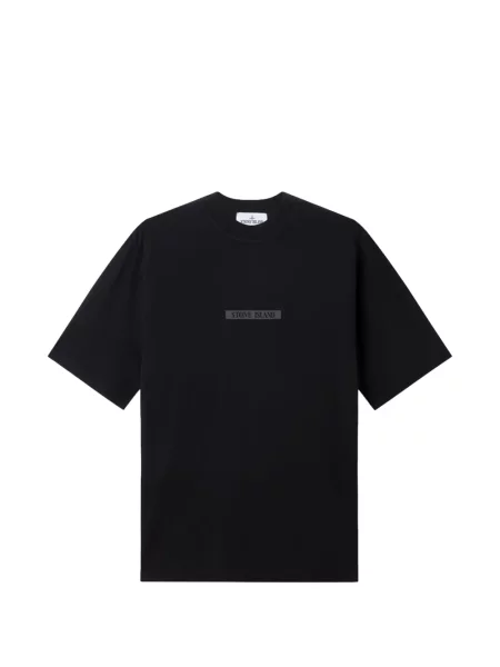 Tricou Stone Island din jerseu cu strasuri negru