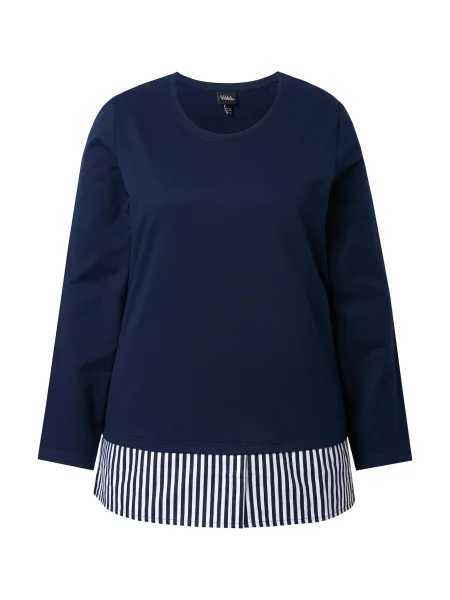 Ulla Popken Tricou albastru marin alb