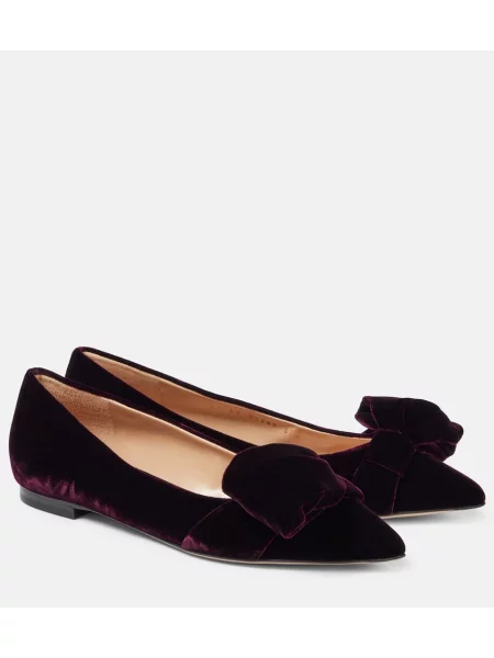 Balerini Gianvito Rossi cu funde de catifea violet