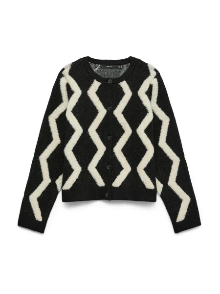 VERO MODA Geacă tricotată VMARGIE negru alb