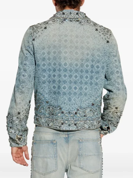Geacă Amiri cu model paisley albastru