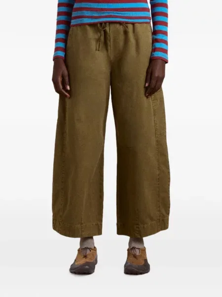 Pantaloni Damson Madder cu broderie verde
