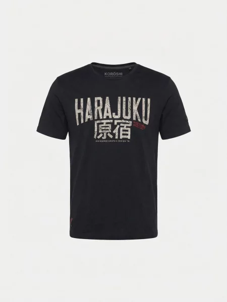 KOROSHI Tricou bleumarin alb