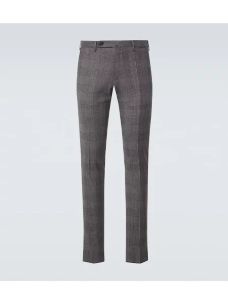 Volneni kariraste hlače Incotex s karirastim vzorcem siva