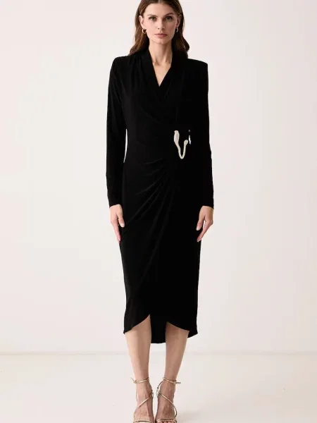 Joseph Ribkoff rochie drapată negru
