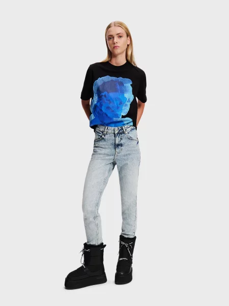 Прямі джинси Karl Lagerfeld Jeans бавовна/еластан синій