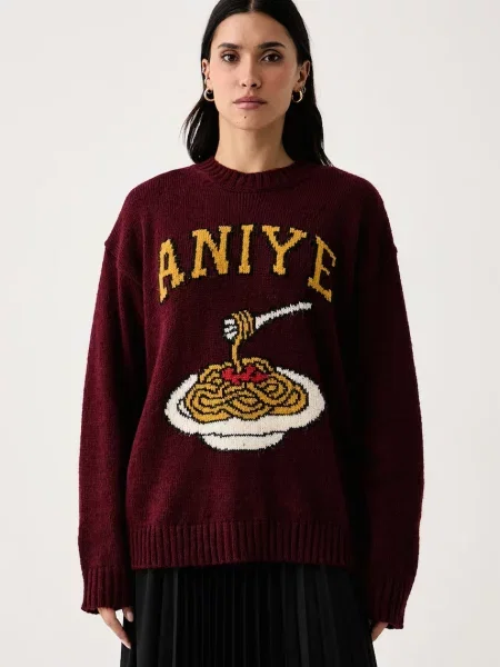 Aniye By svetr dámský s příměsí vlny Spaghetti