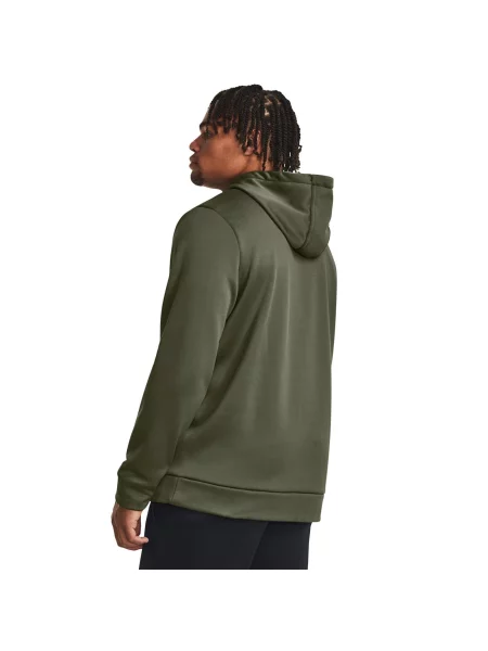 Флийс суичър с качулка Under Armour с качулка зелено