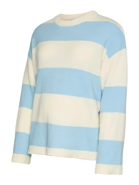 MAMALICIOUS Pulover MLMONIA VITA azuriu / lână alb