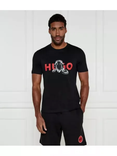 HUGO Tricou Deyladec negru