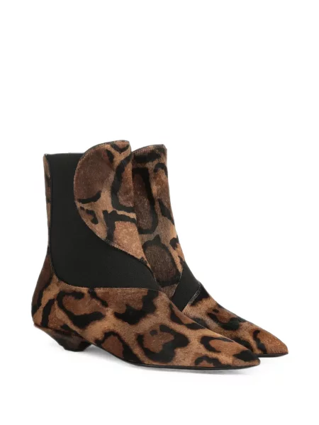 Cizme scurte Sergio Rossi cu imagine cu model leopard maro