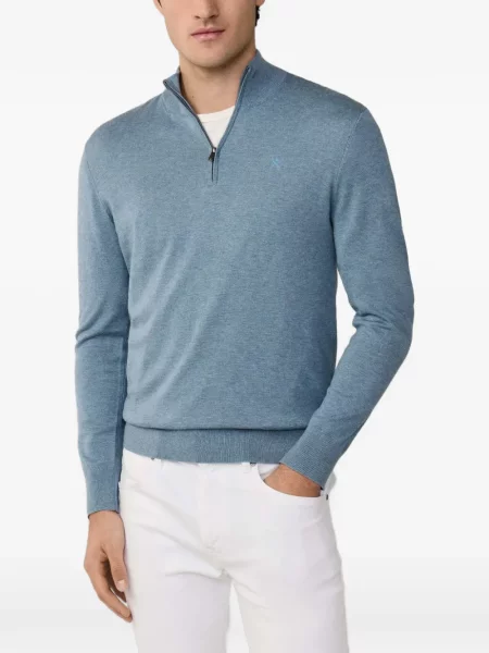 Pulover Hackett cu broderie albastru