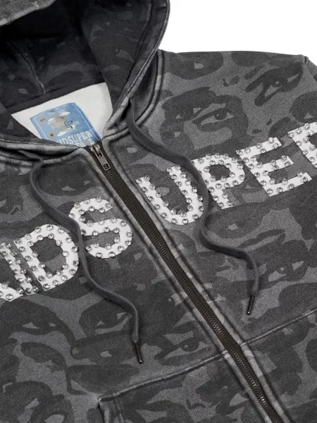 Kapucnis terepmintás kapucnis melegítő felső Kidsuper szürke