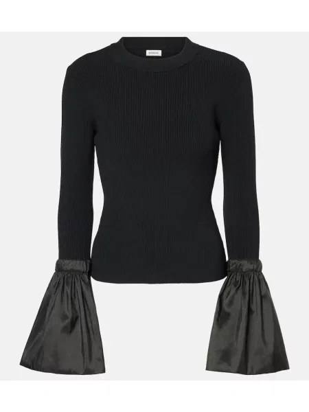 Dzianinowy top Simkhai prążkowany czarny