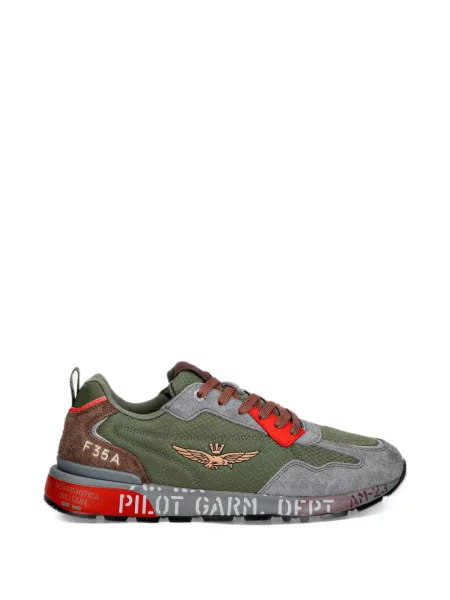 Sneakers Aeronautica Militare με κέντημα πράσινο