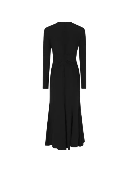 Lung rochie maxi Alberta Ferretti cu volane negru