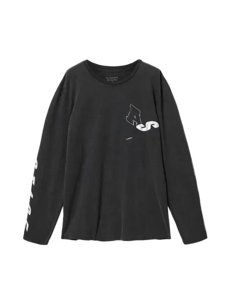 AllSaints Tricou gri metalic alb