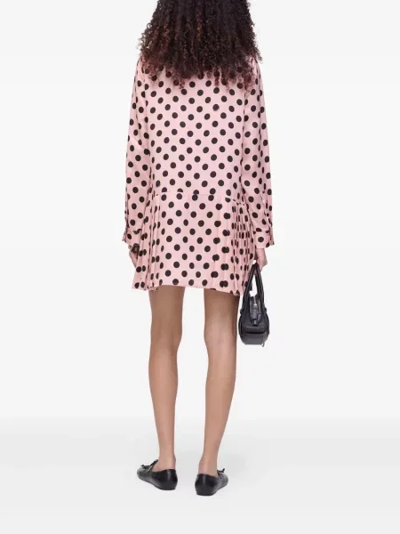 Rochie mini Marc Jacobs cu buline plisată de costum roz