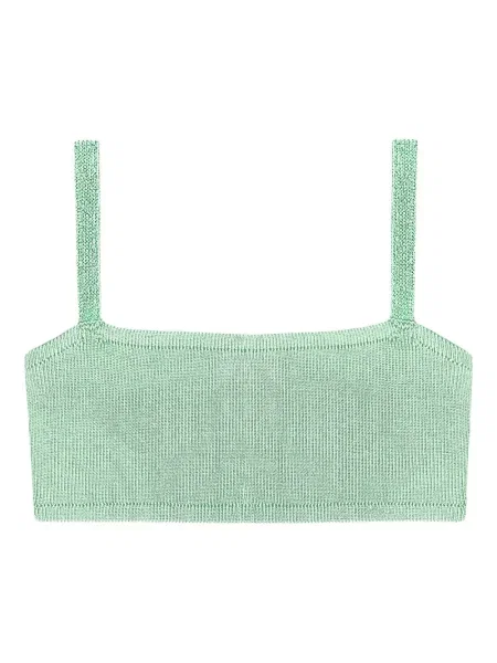 Dzianinowy top Calle Del Mar zielony