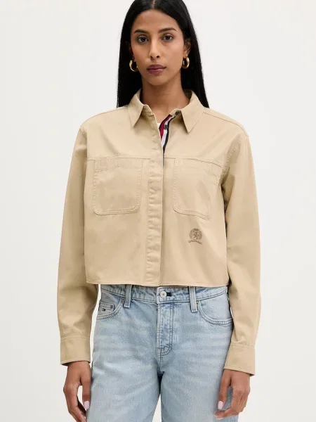 Tommy Jeans cămașă pentru femei din bej