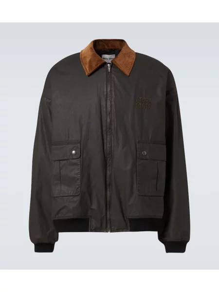 Geacă bomber Miu Miu din poplin negru