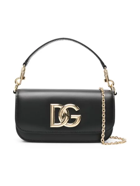 Mała torebka skórzana Dolce&gabbana skórzana biznesowa czarna