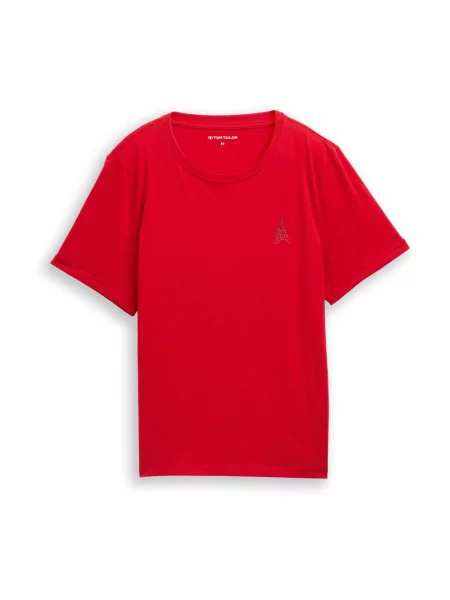 TOM TAILOR Tricou lila roșu