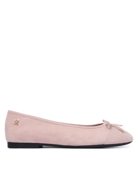 Tommy Hilfiger Balerinke Th Monogram Suede Ballerinas roza