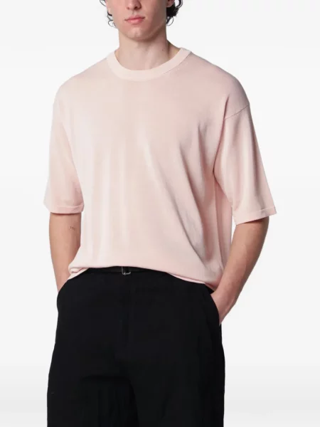 Tricou Roberto Collina cu decolteu rotund roz