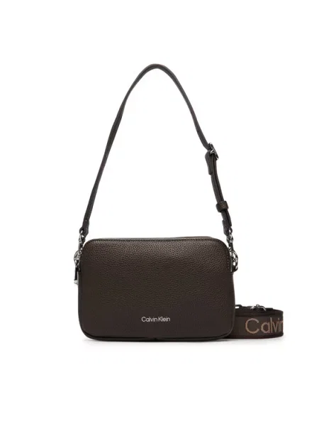 Geantă Calvin Klein Webbing 2X Strap Camera Bag Roșu maro