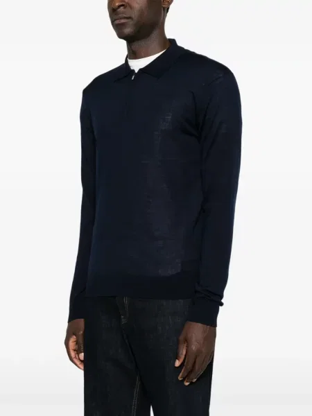 Tricou polo Ferrante tricotate albastru